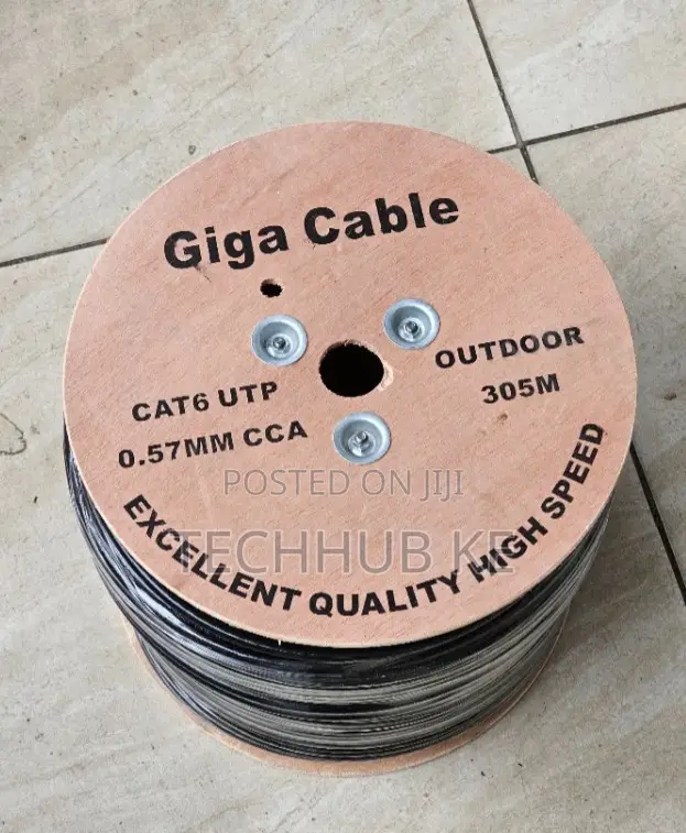 Cat 6 Outdoor Ethernet Cable - Black, 305m Mbps,