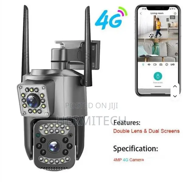 Smart Dual Lens 4G CCTV With SIM, PTZ Control and Night Vision