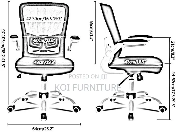 Office Chairs; Mid Backrest Star Swivel Ergonomic Office Seat