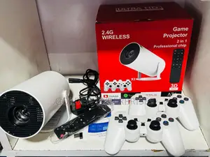 Mini HD Game Projector Console, Wireless Retro Game With Dual Gamepads
