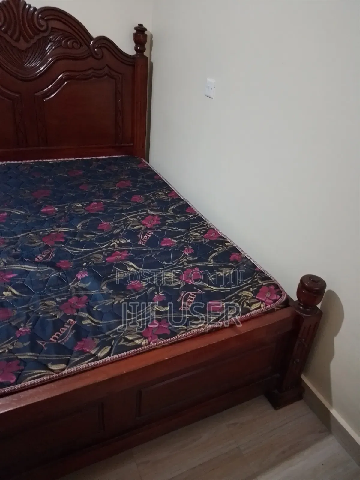 Strong 5 by 6 Mahogany Bed With a Bobmil Amara Mattress