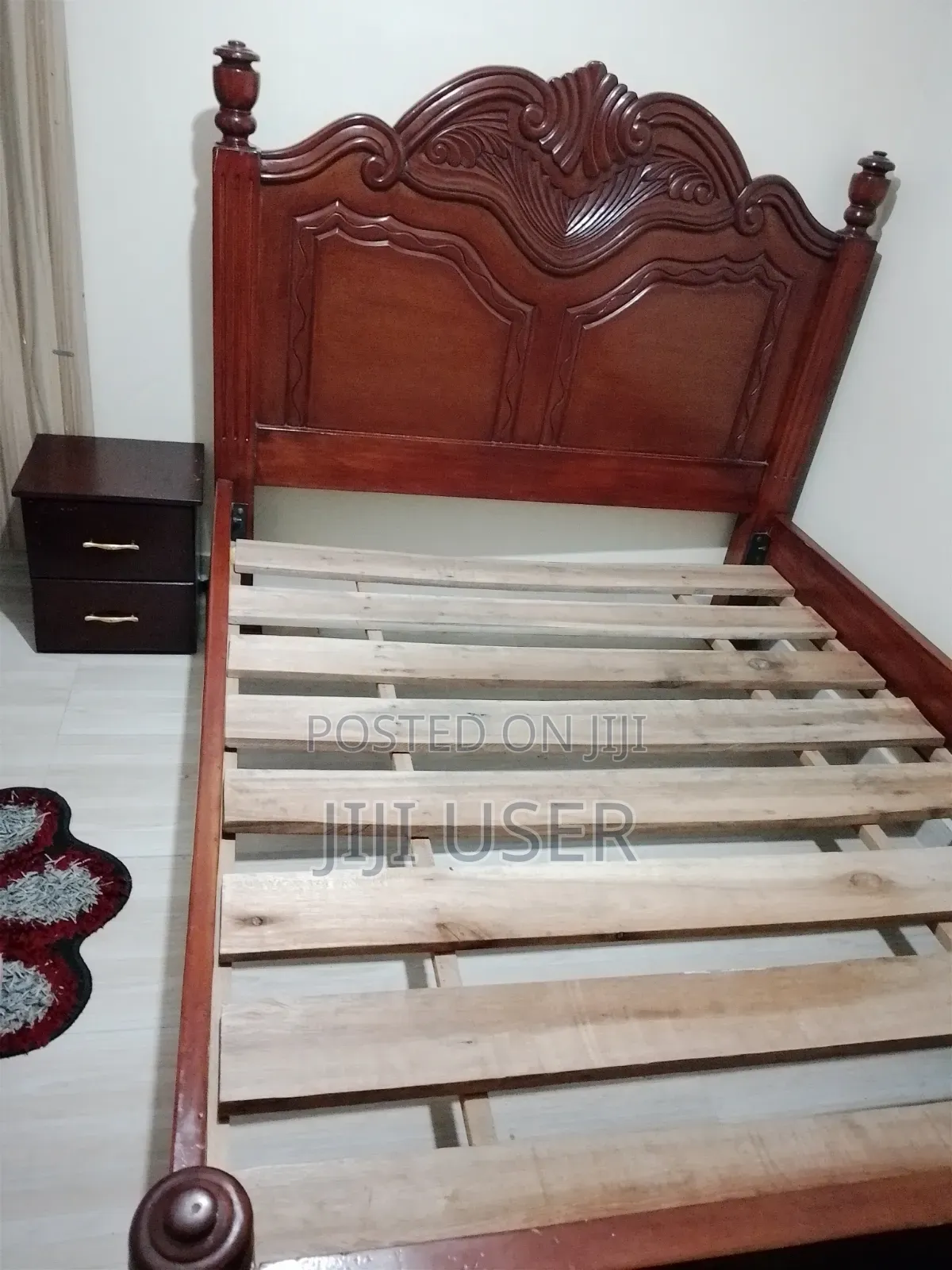 Strong 5 by 6 Mahogany Bed With a Bobmil Amara Mattress