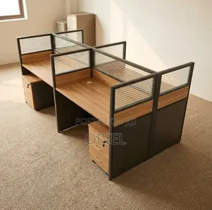 Office Workstation : Office Modular Staff Workstation for 4
