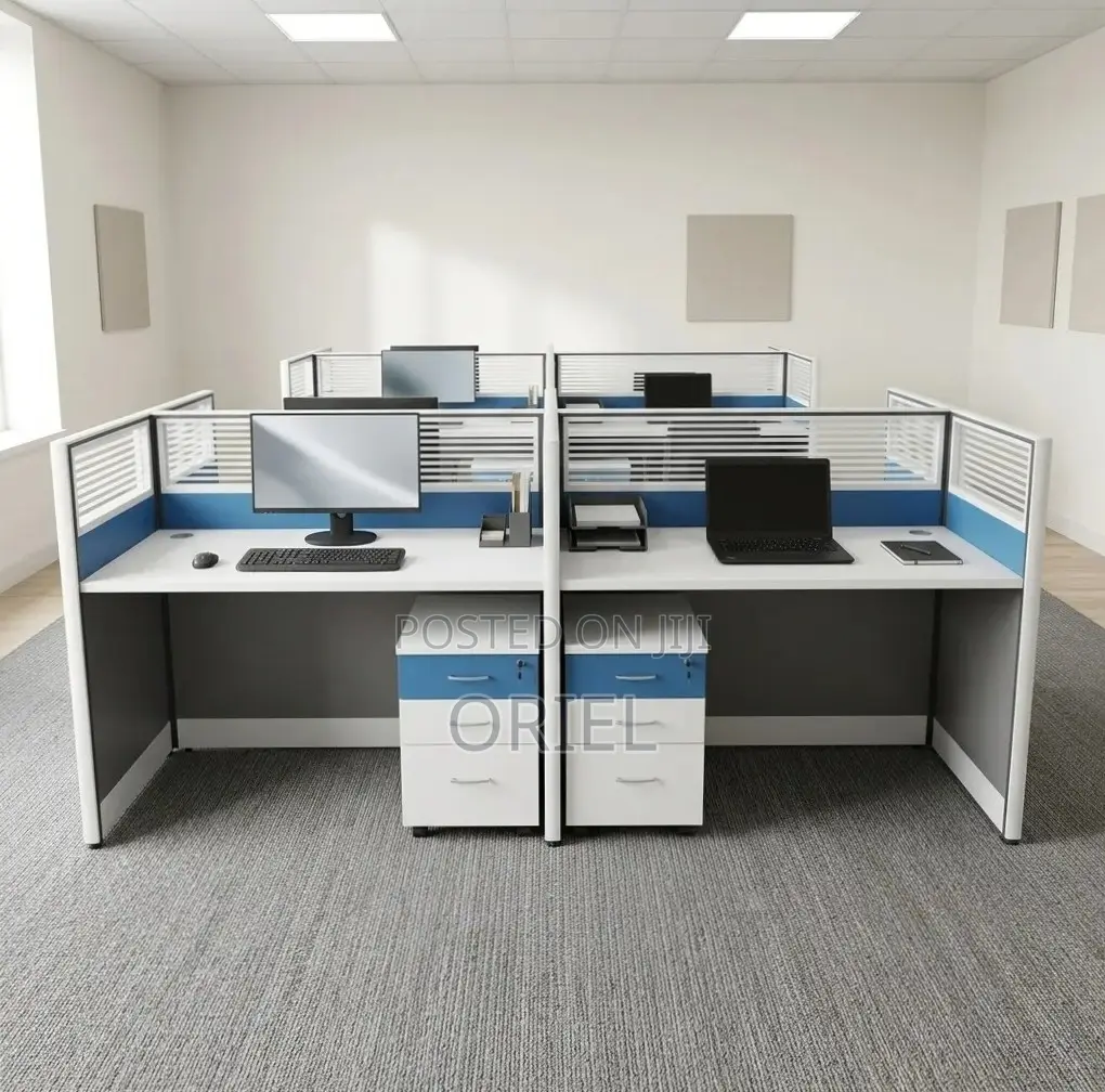 Office Workstation : Office Modular Staff Workstation for 4