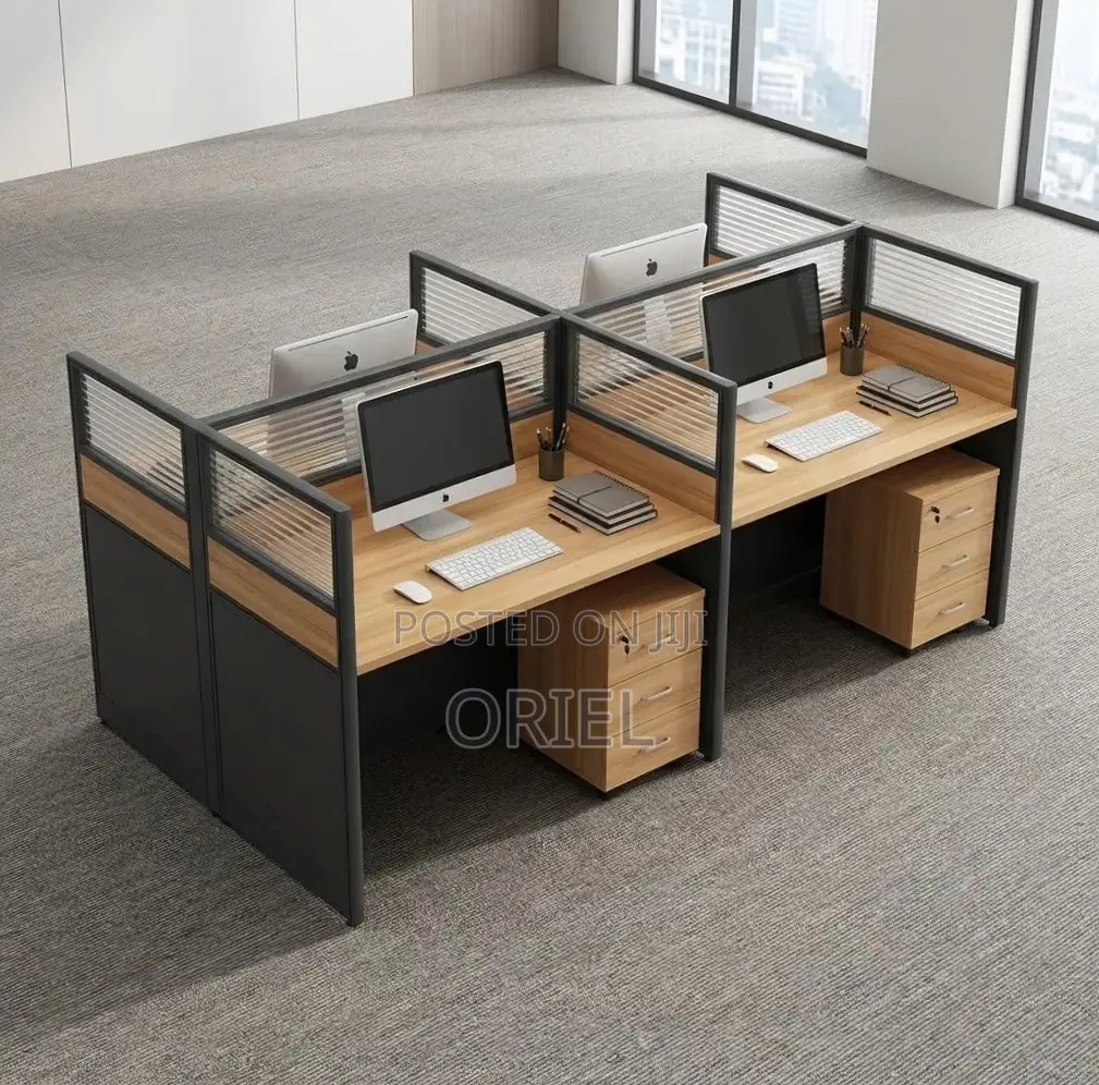 Office Workstation : Office Modular Staff Workstation for 4