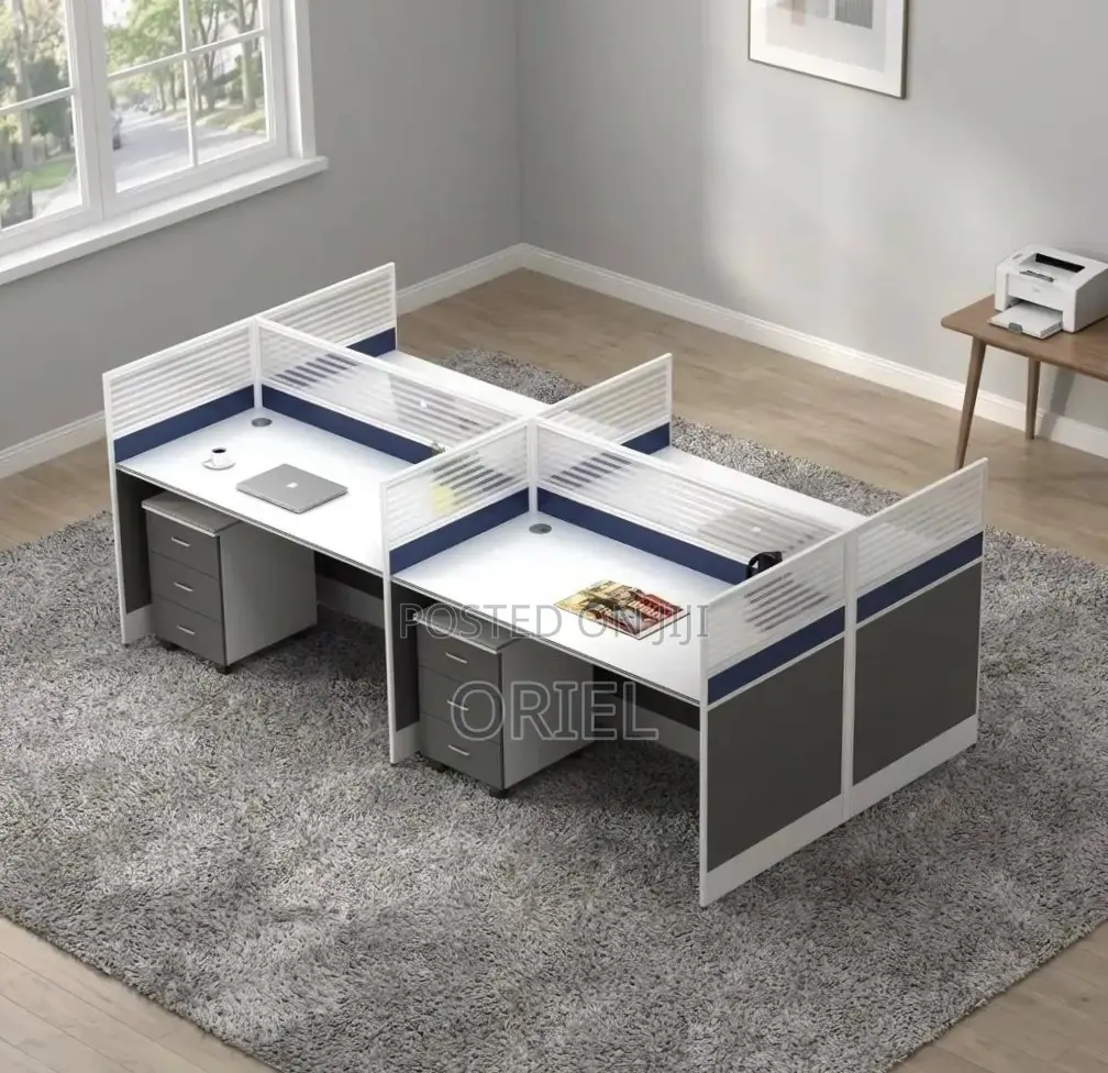 Office Workstation : Office Modular Staff Workstation for 4
