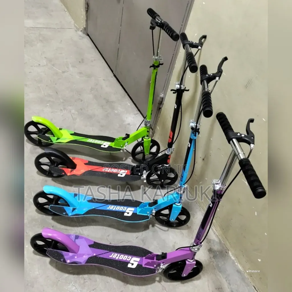 Scooter With Hand Brakes Big Wheels Colours; Purple, Blue,red,green