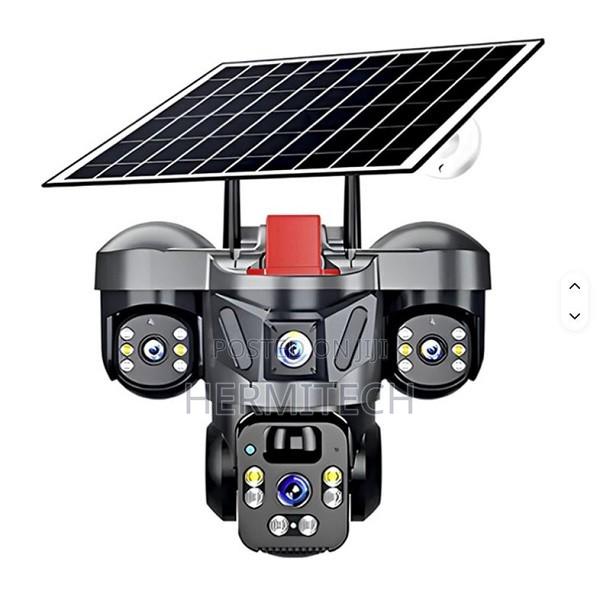 V380 Triple Lens 4G Solar CCTV With SIM Card Support