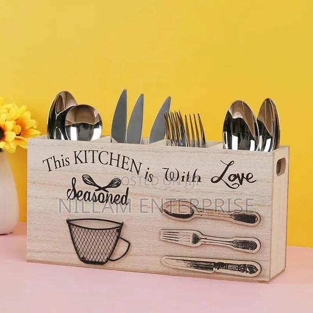 Wooden Kitchen Utensils Holder Cutlery - thumbnail 2
