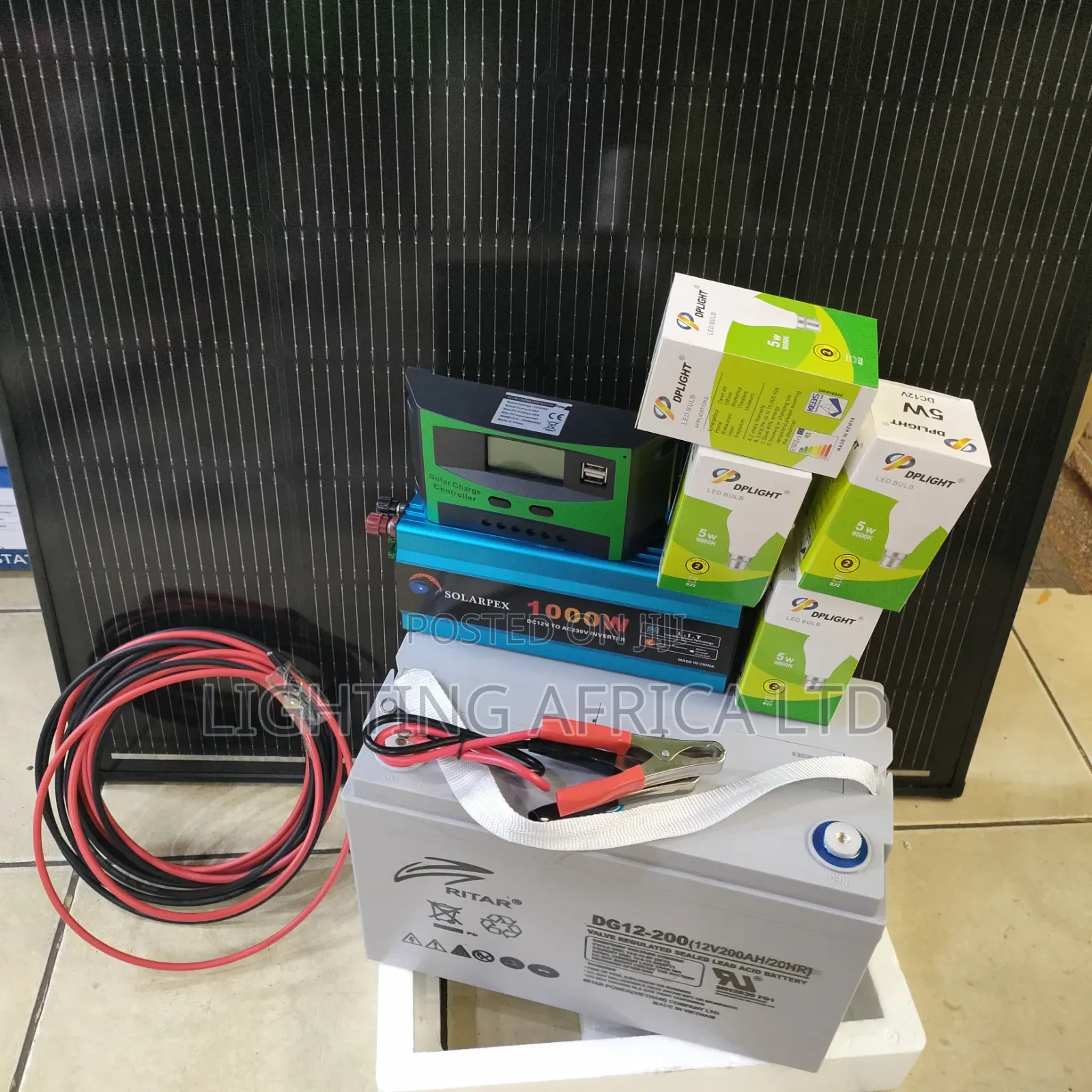 400w Solar - 200Ah Battery - 1000w Inverter 40A Controller Full Kit