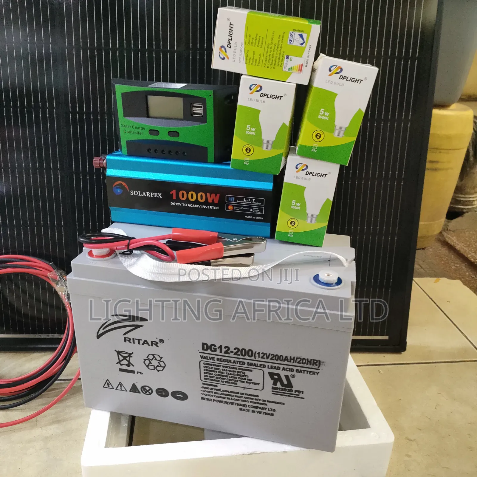 400 Watts Full Home Kit - 1000w Inverter - 200Ah Gel Battery