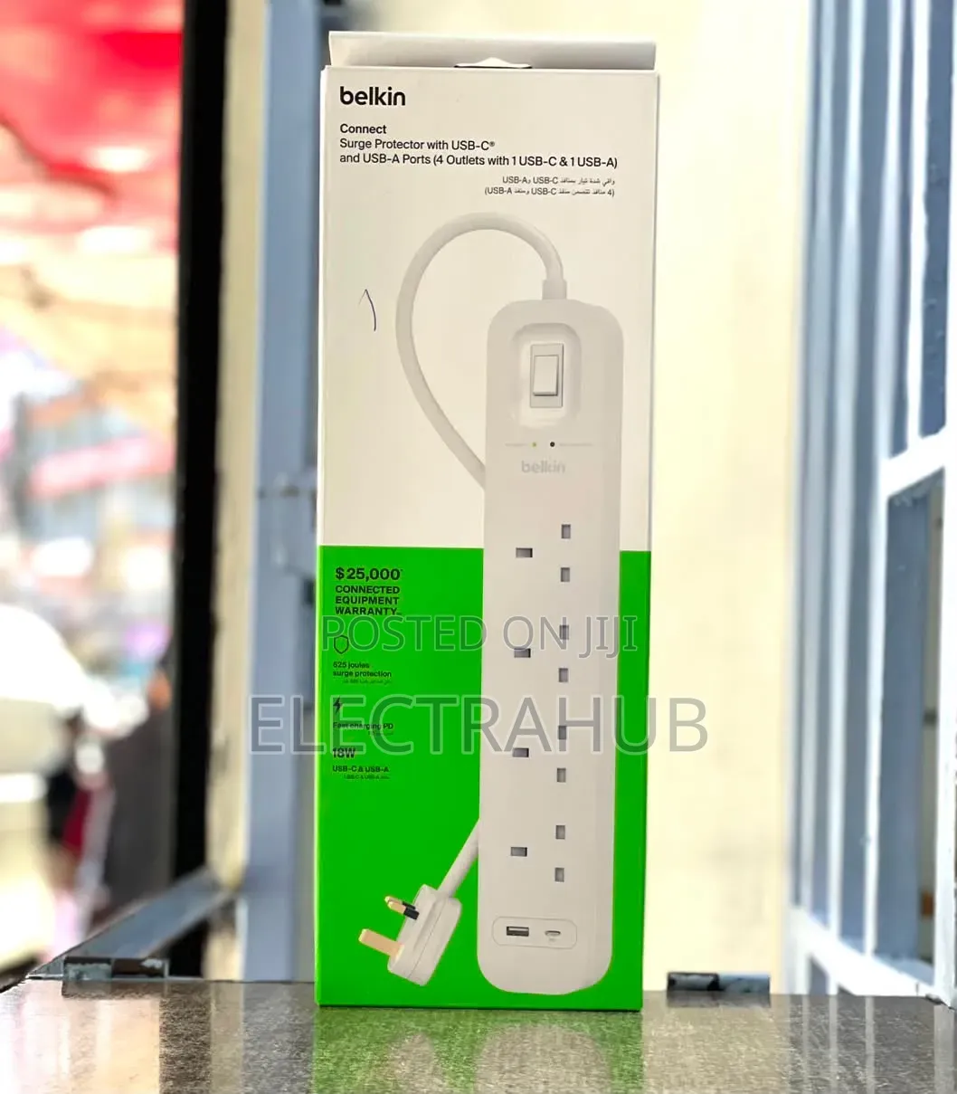 Belkin Surge Protector With USB-C USB a Ports With 4 Outlets