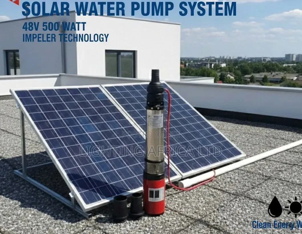 50 Meters Head 3m^3 Flow - 500W Solar Panel Submersible Pump