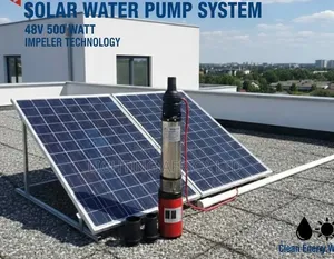 50 Meters Head 3m^3 Flow - 500W Solar Panel Submersible Pump