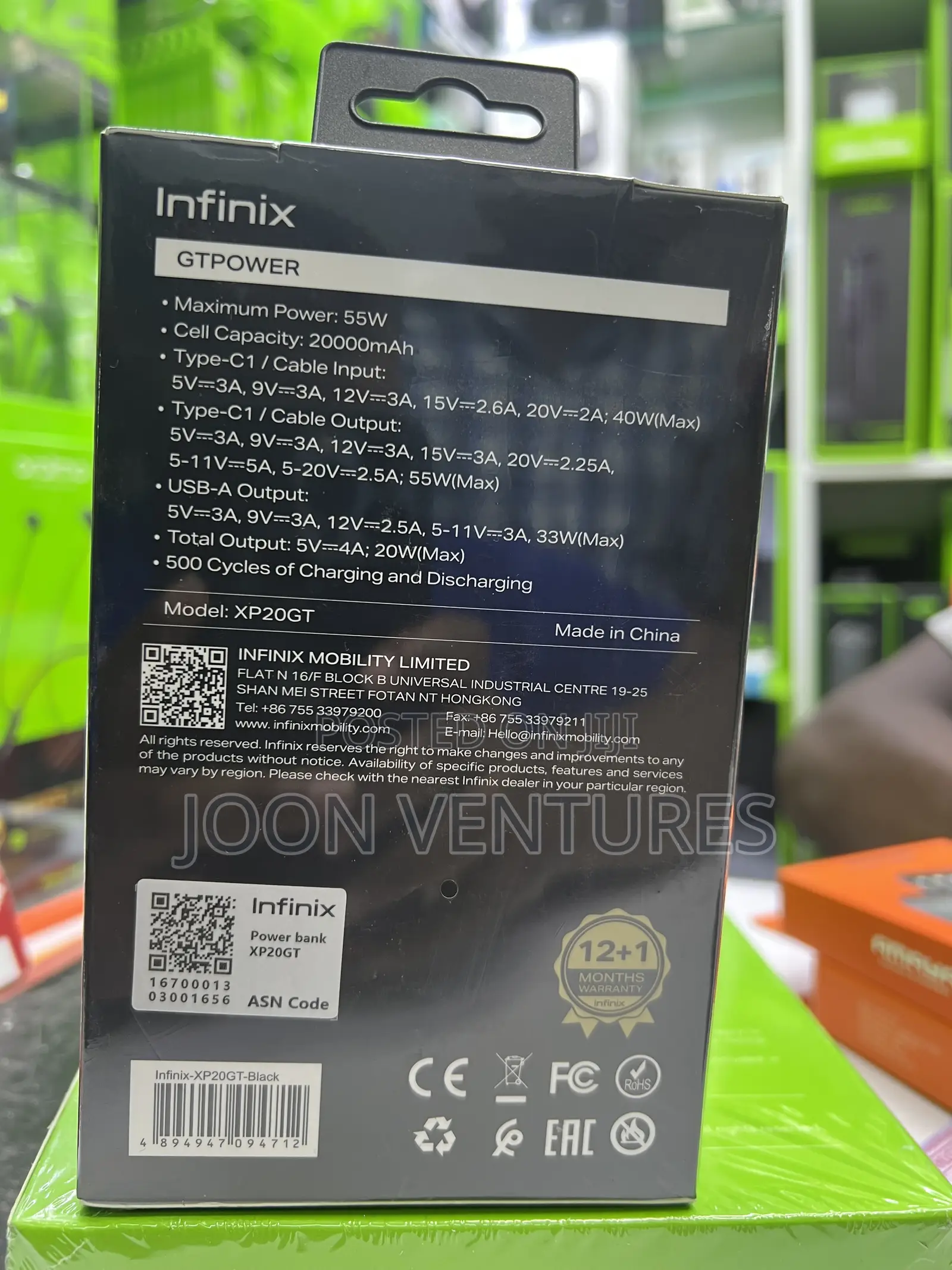 Infinix GT 20000mah 55w Portable Fast Charging Powerbank