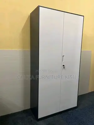 Office Cabinet; Grey 2-Door Steel Office Cabinet