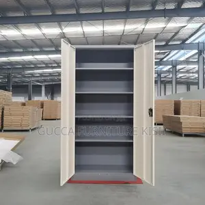 Office Cabinet; Grey 2-Door Steel Office Cabinet