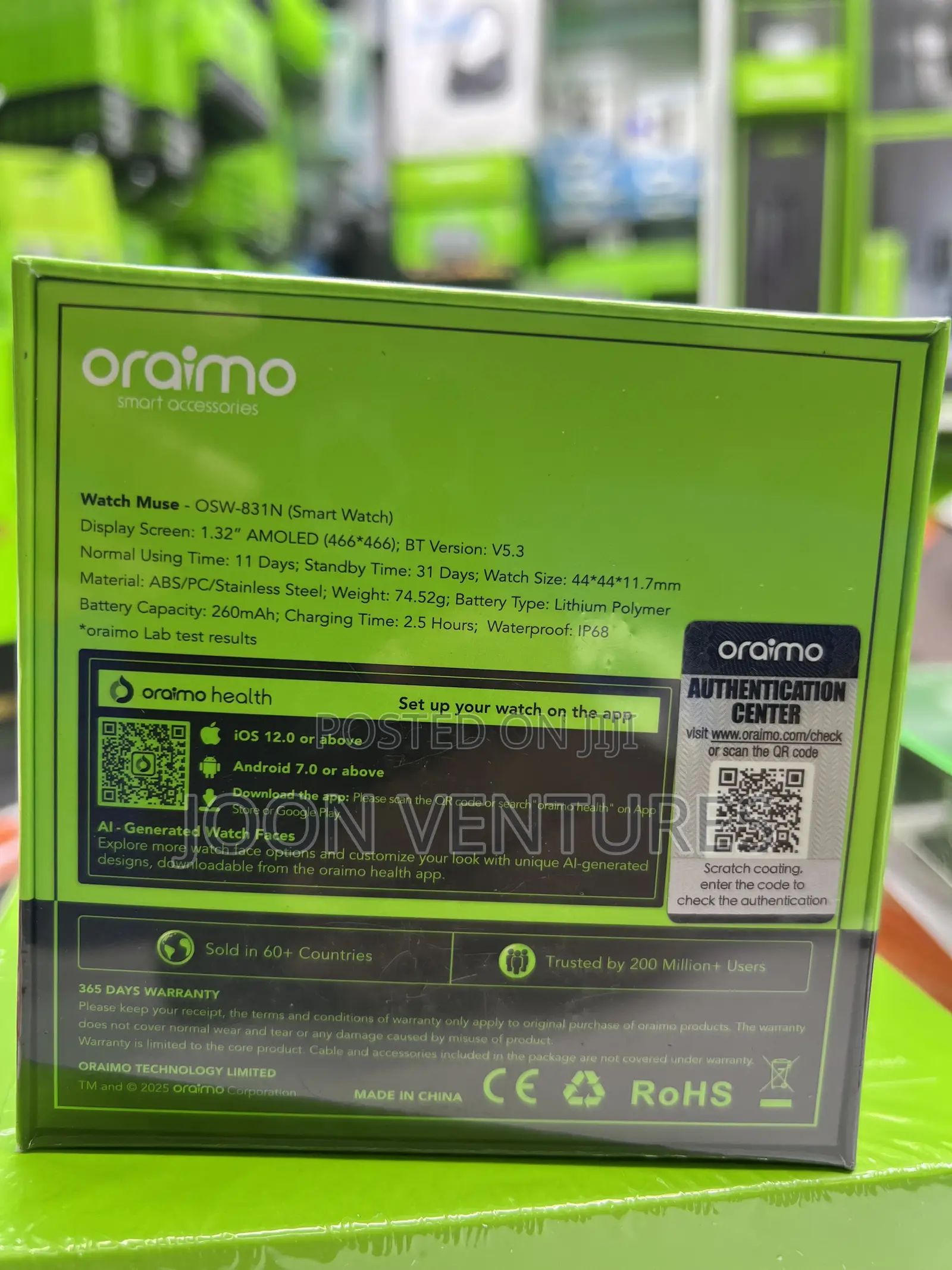 Oraimo Watch Muse - Waterproof and Dustproof With Extra Strap