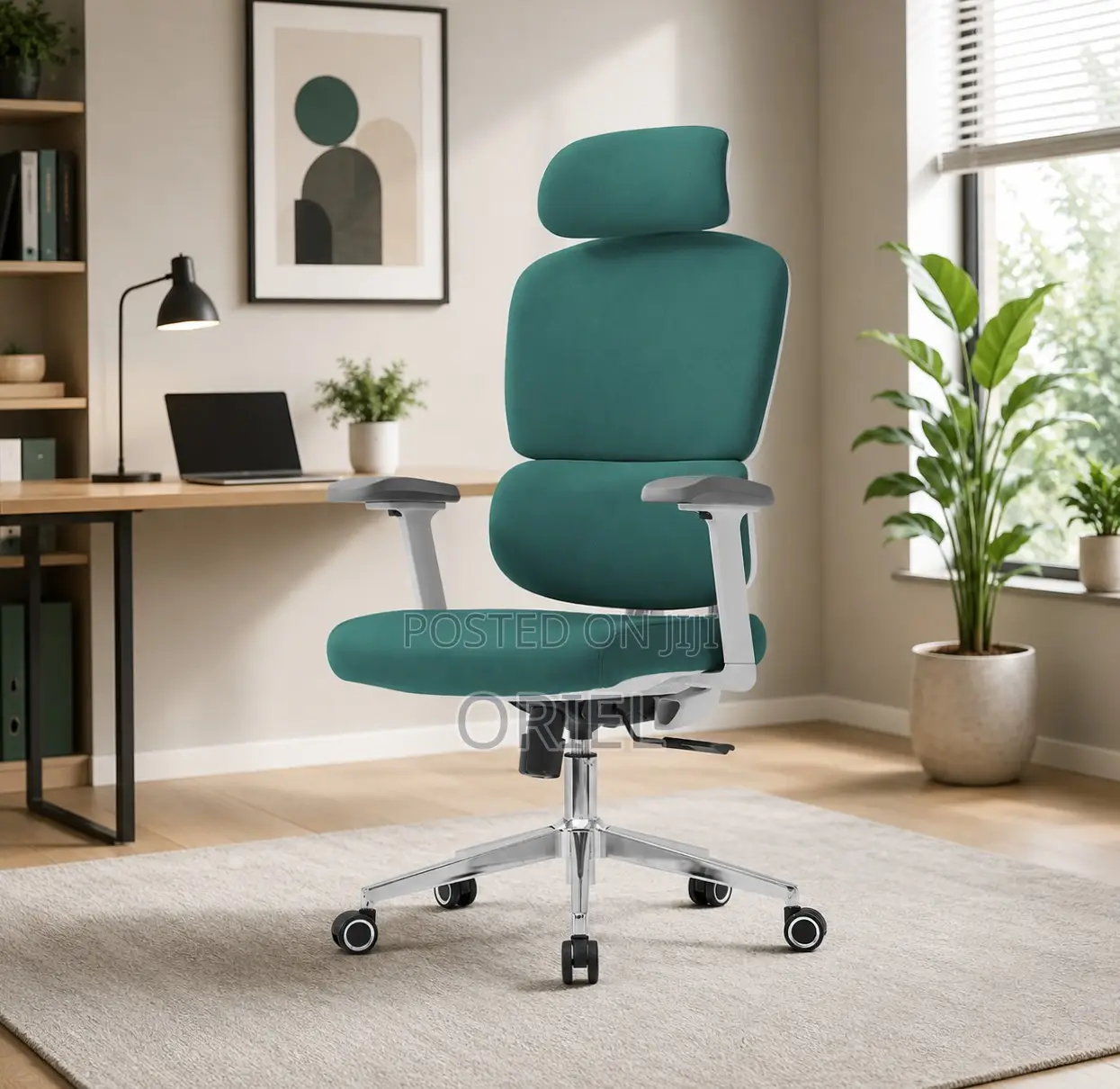 Office Chair : Orthopedic Green Fabric Office Chair