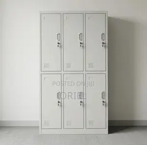 Office Cabinet : Six-Section Steel Locker Cabinet