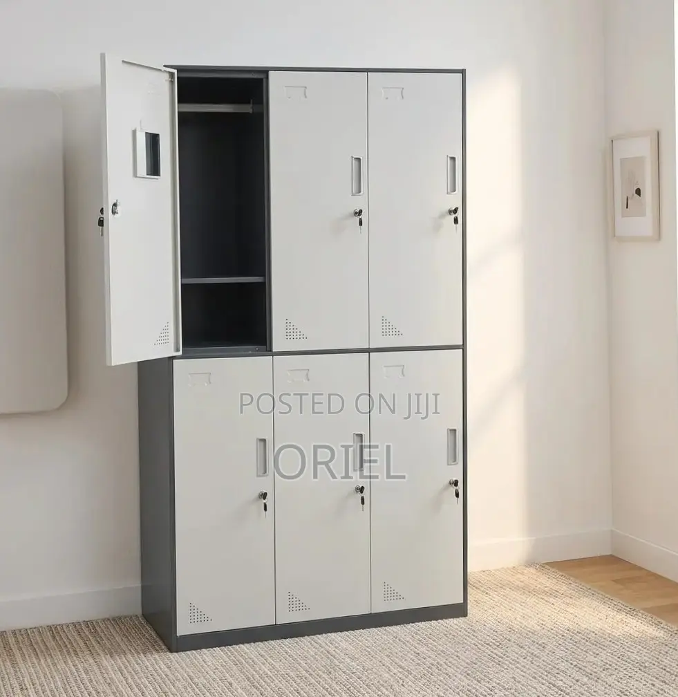 Office Cabinet : Six-Section Steel Locker Cabinet