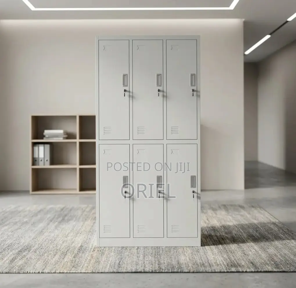 Office Cabinet : Six-Section Steel Locker Cabinet