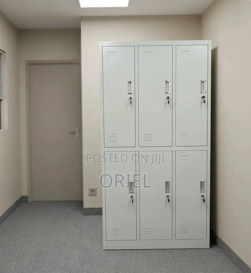 Office Cabinet : Six-Section Steel Locker Cabinet