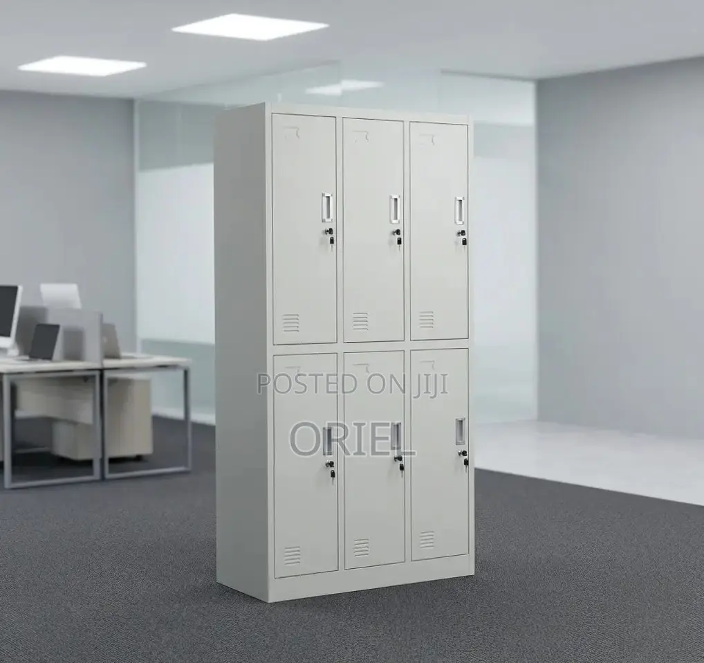 Office Cabinet : Six-Section Steel Locker Cabinet