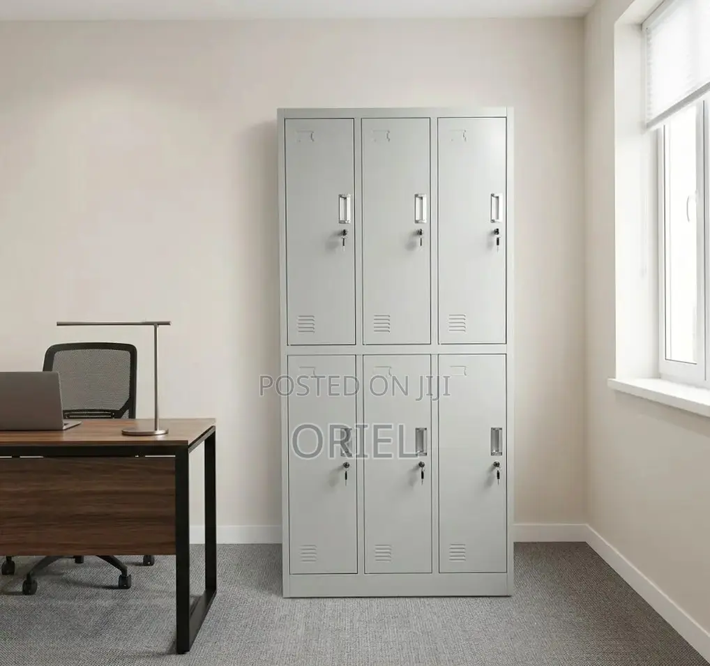 Office Cabinet : Six-Section Steel Locker Cabinet