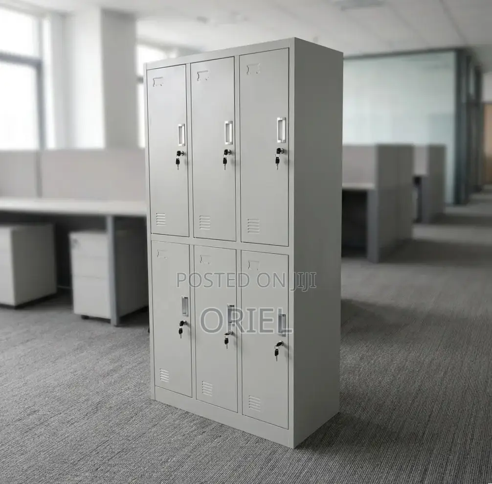 Office Cabinet : Six-Section Steel Locker Cabinet