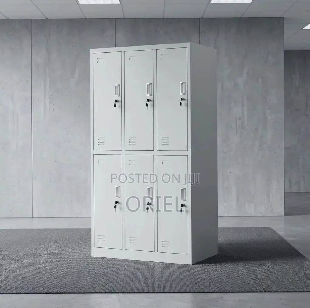 Office Cabinet : Six-Section Steel Locker Cabinet