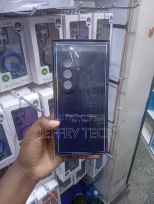 Black Folding Phone Case Designed for the Samsung Galaxy Z Fold 7,