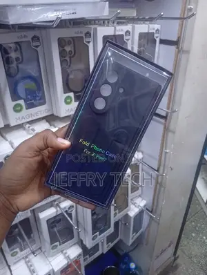 Black Folding Phone Case Designed for the Samsung Galaxy Z Fold 7,