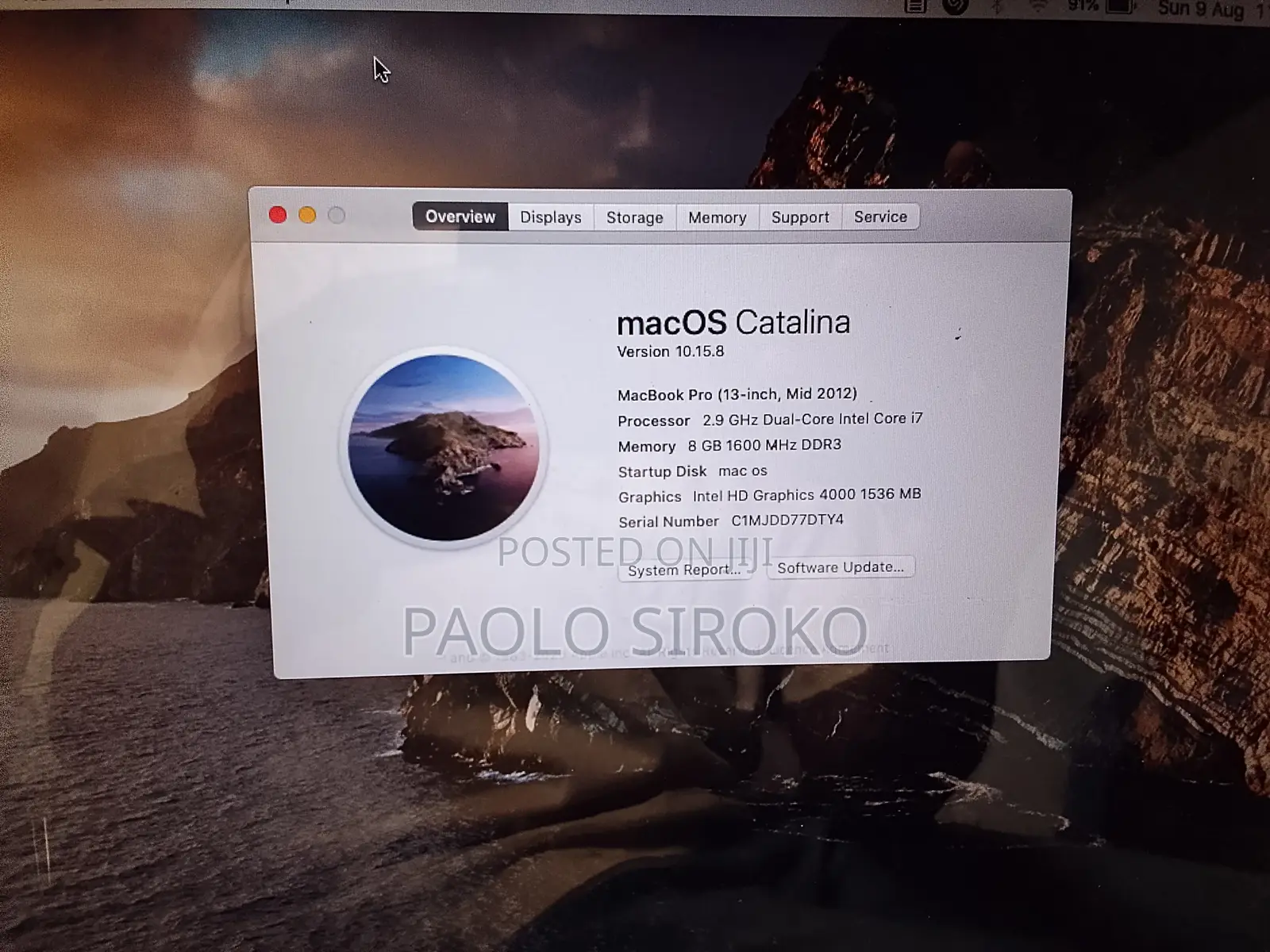 Laptop Apple MacBook Pro 2012 8GB Intel Core i7 HDD 1T
