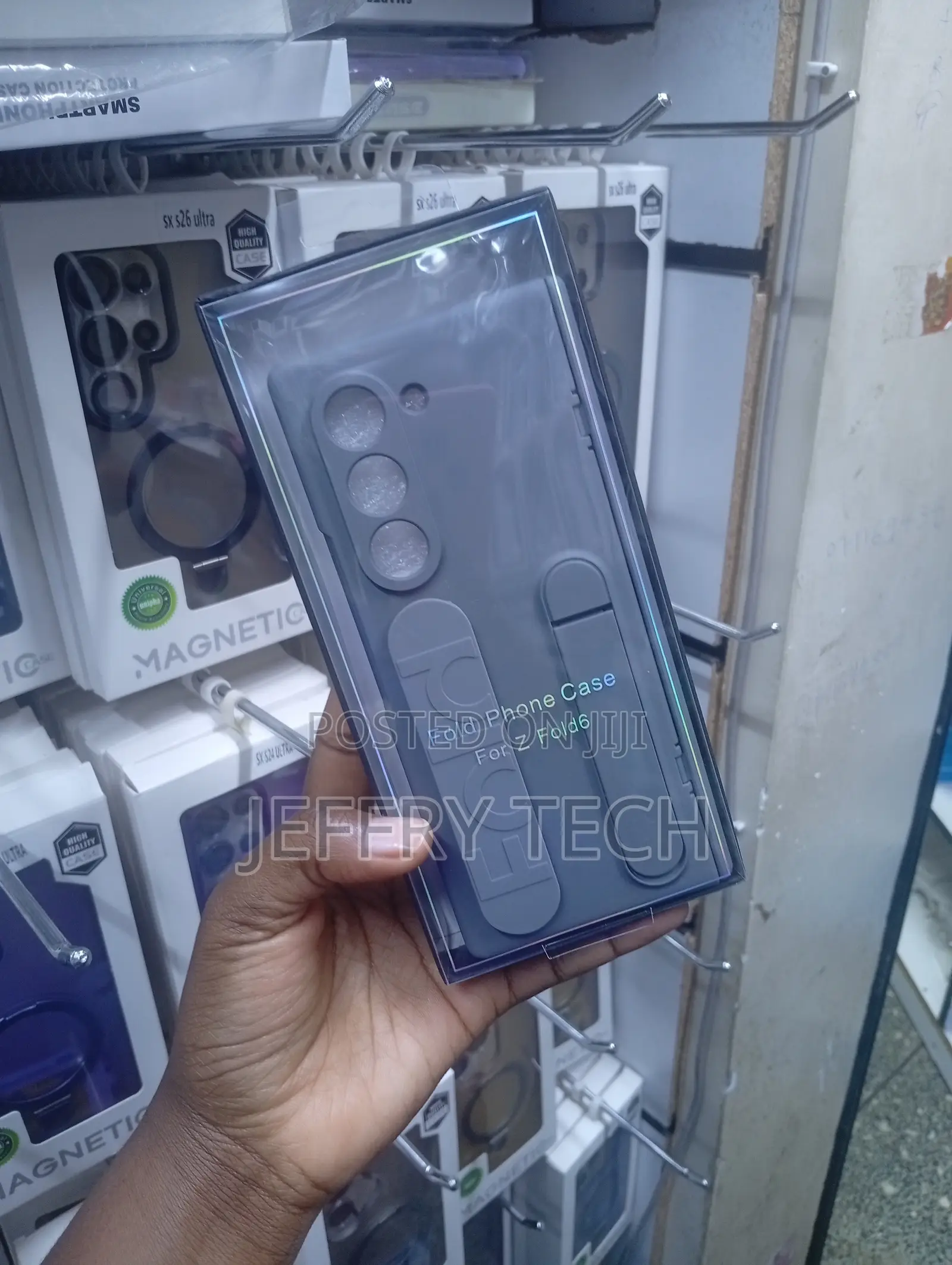 Gray Case for the Samsung Galaxy Z Fold6 Features Hand Strap