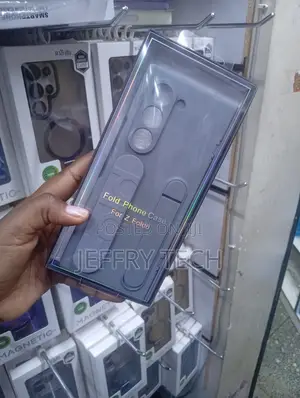 Gray Case for the Samsung Galaxy Z Fold6 Features Hand Strap