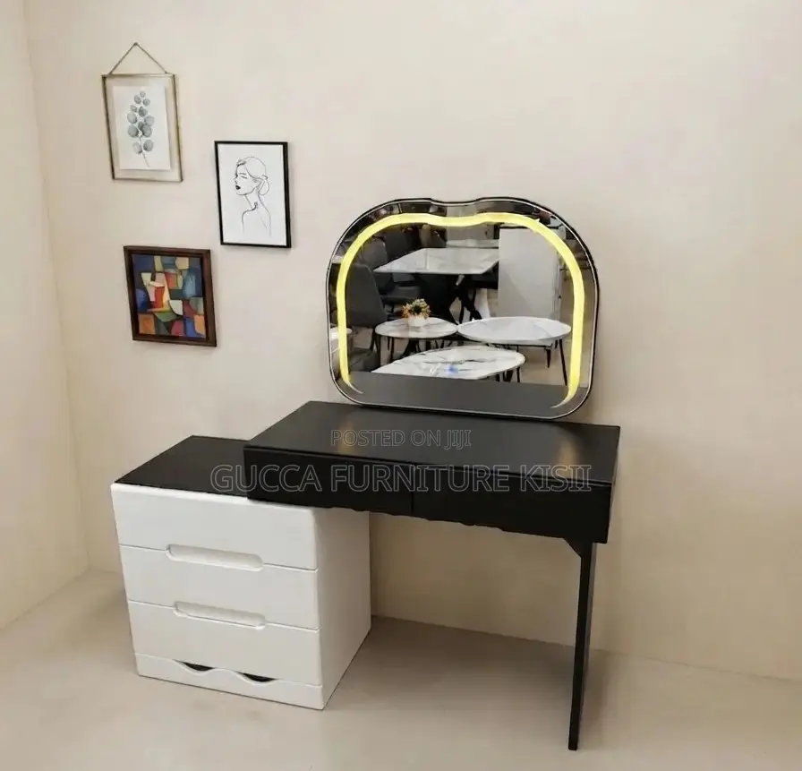 Dresser; 3-Drawer LED Vanity Dressing Table