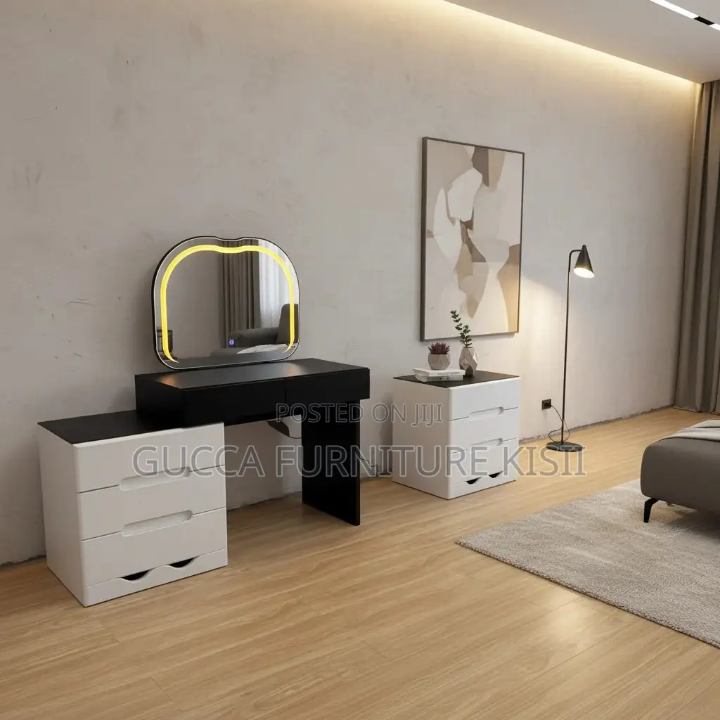 Dresser; 3-Drawer LED Vanity Dressing Table
