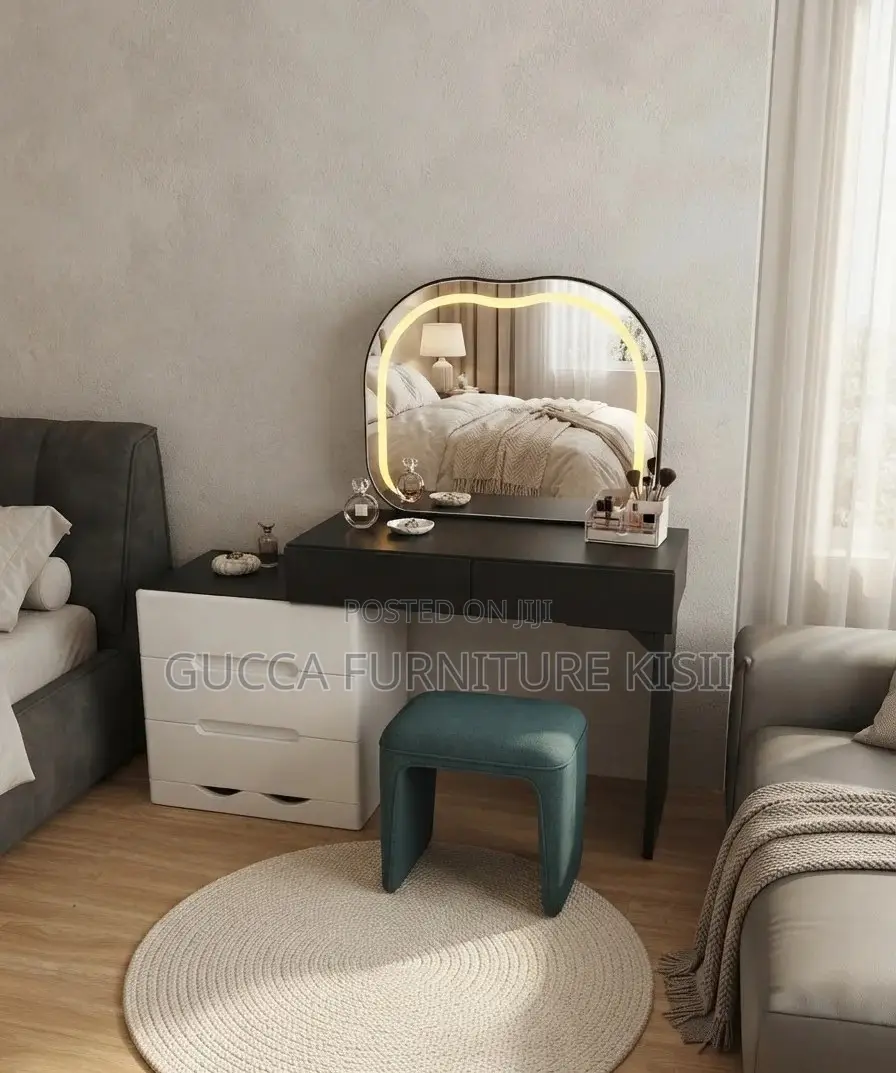 Dresser; 3-Drawer LED Vanity Dressing Table