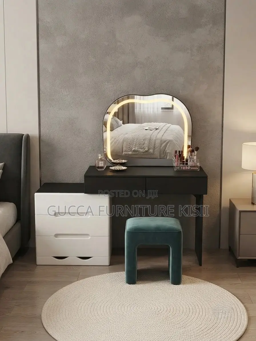 Dresser; 3-Drawer LED Vanity Dressing Table