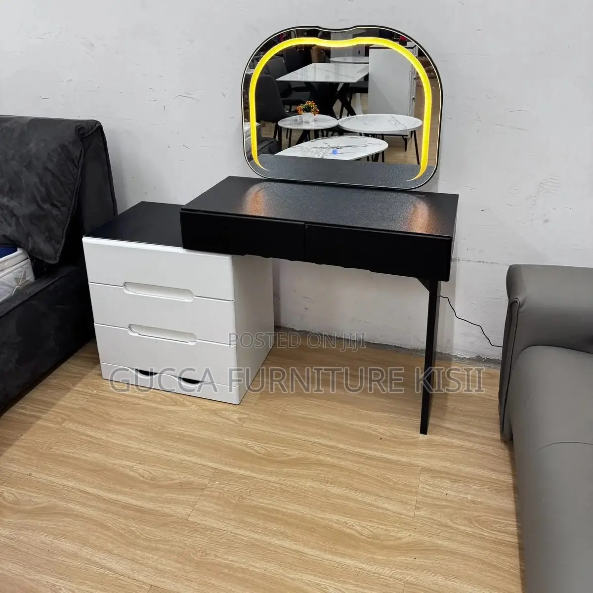 Dresser; 3-Drawer LED Vanity Dressing Table