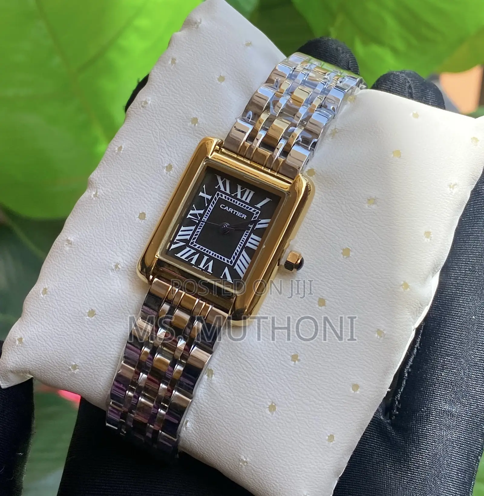  Elegant Two-Tone Cartier Tank-Style Women's Watch