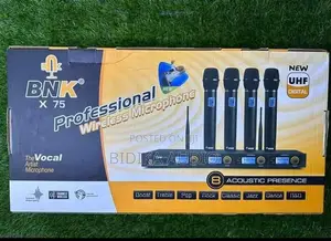 BNK X75 Quad-Channel UHF Wireless Microphone System With Acoustic Pres
