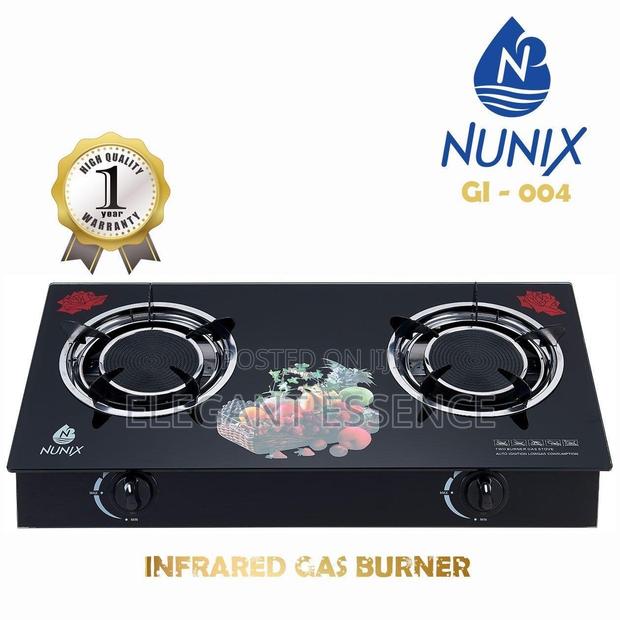 Nunix 2 Burner Infra-Red Glass Tampered Table Top Burner - main view