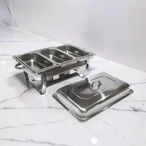 Wholesale Prices Serving Stand 11L Stainless Steel Triple Chafing Dish