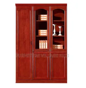 Cabinet: 3-Door Executive Mahogany Cabinet.