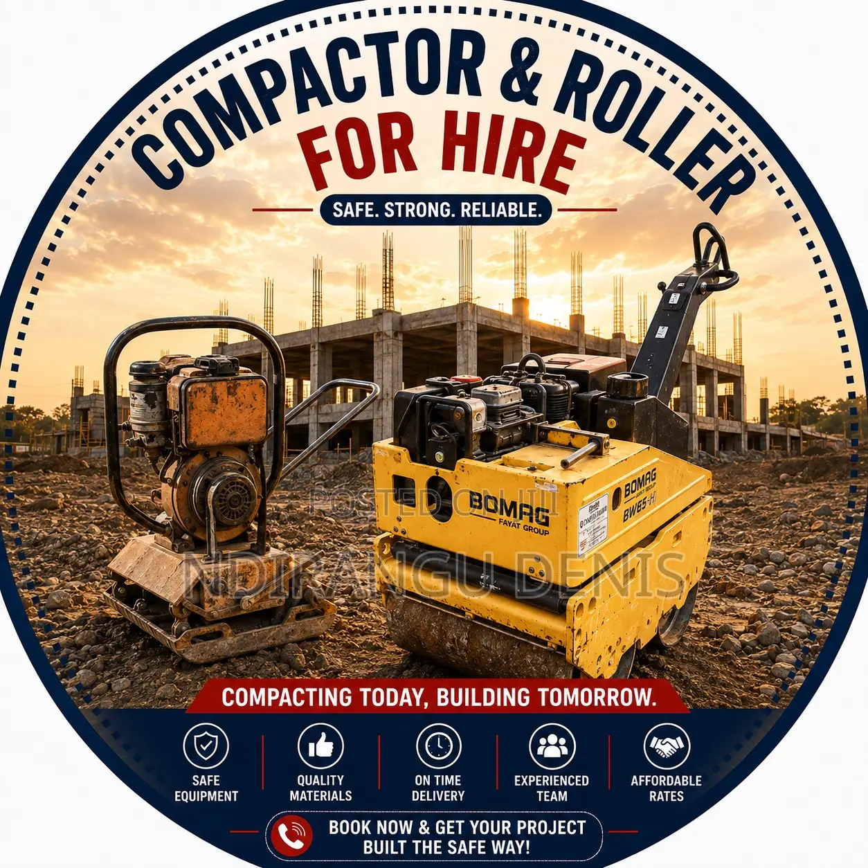 Plate Compactor Roller for Hire
