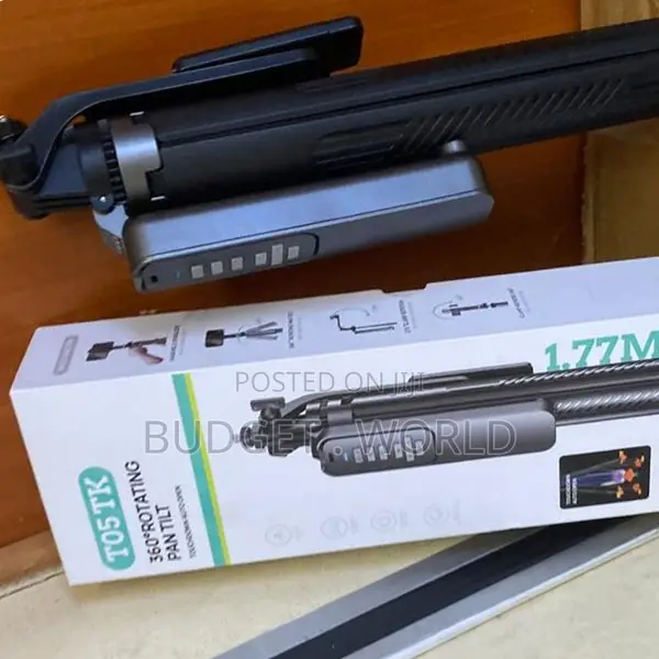 . T05 360° Rotating Vlog Tripod Selfie Stick for Phones