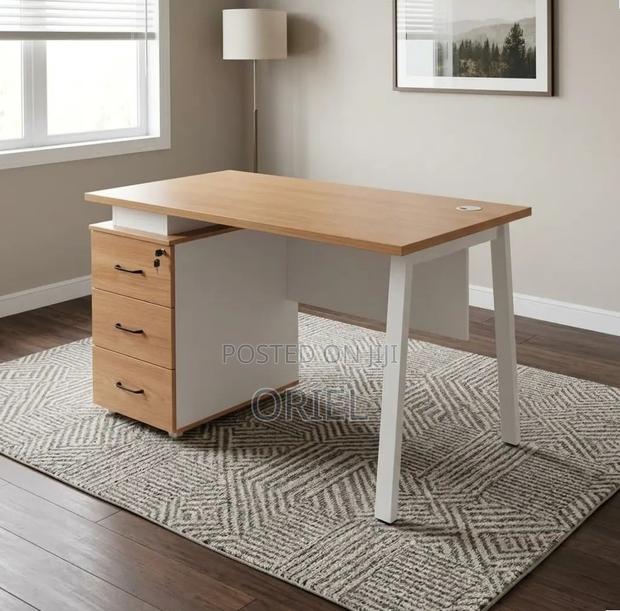 Office Desk : Ergonomic Office Desk With Drawers - main view