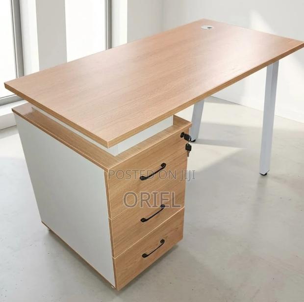 Office Desk : Ergonomic Office Desk With Drawers - thumbnail 5